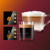 Adjust aroma intensity and quantity with the My Coffee Choice menu